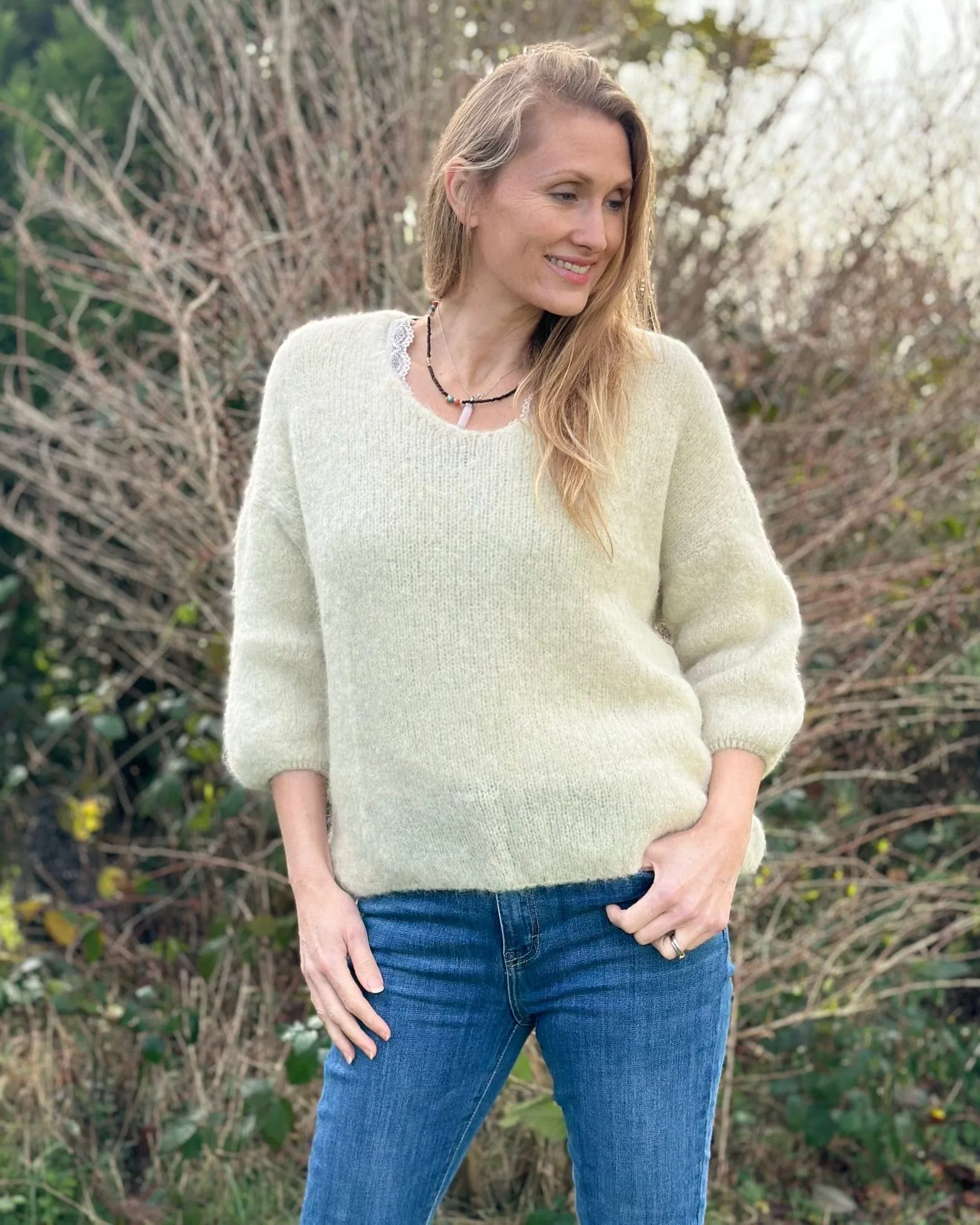 Soft Knit Alpaca Jumper - Ecru