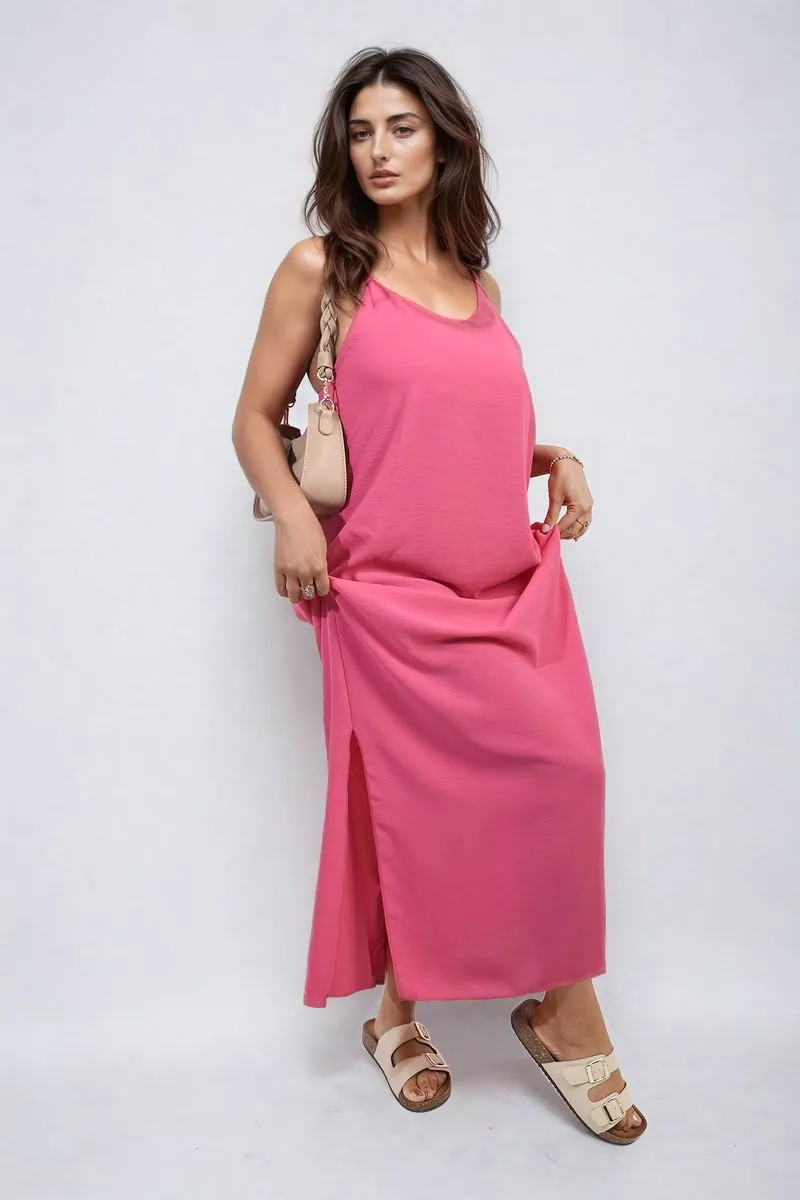 Spaghetti Strap Side Slit Maxi Dress