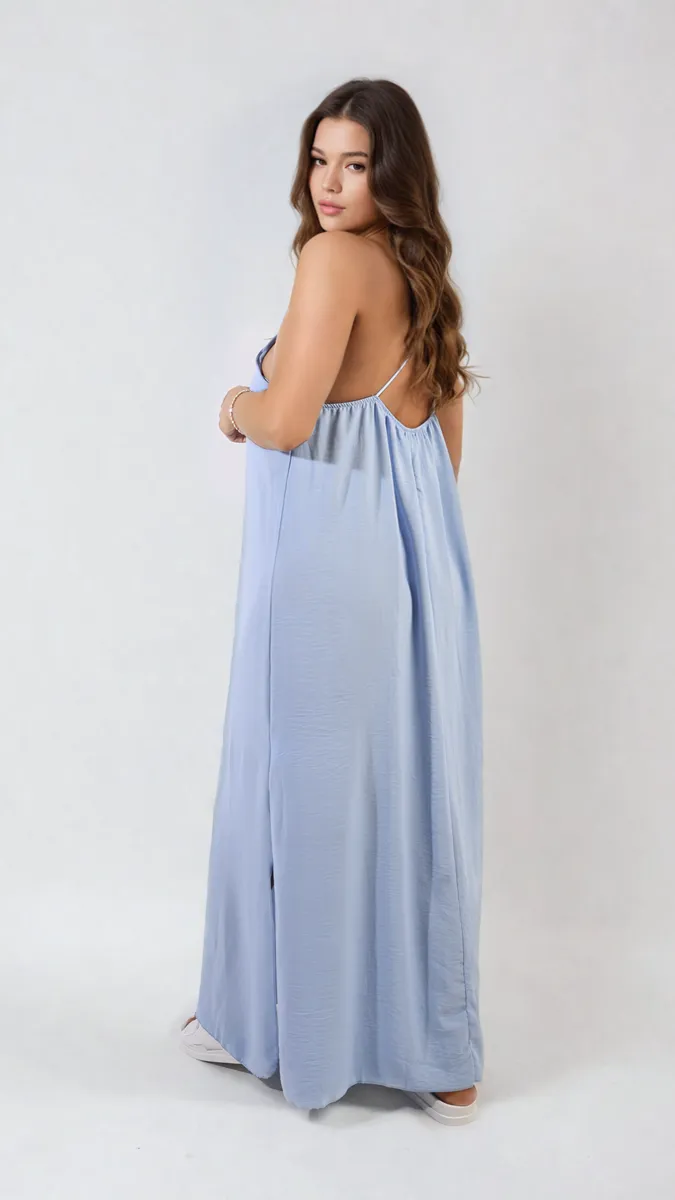 Spaghetti Strap Side Slit Maxi Dress