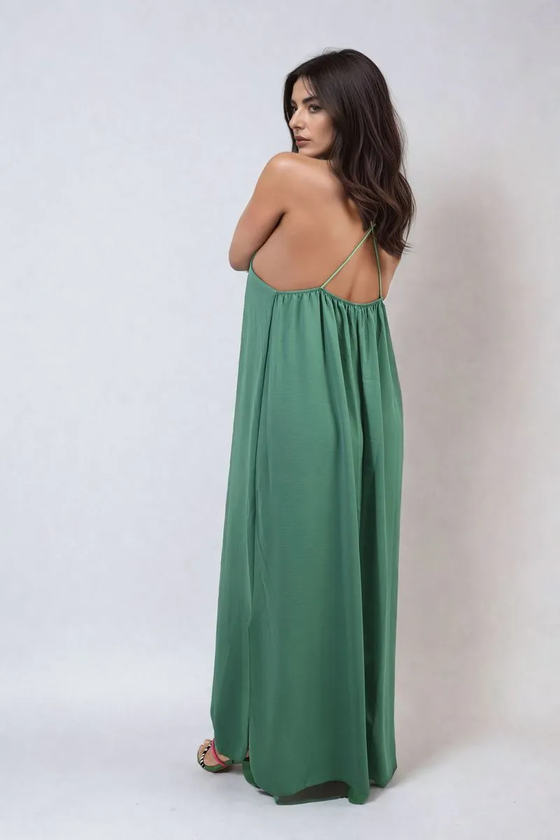 Spaghetti Strap Side Slit Maxi Dress