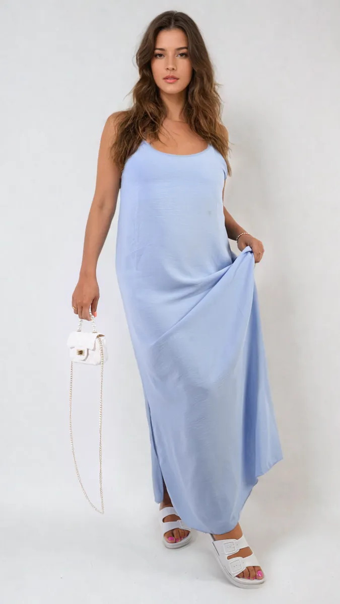 Spaghetti Strap Side Slit Maxi Dress