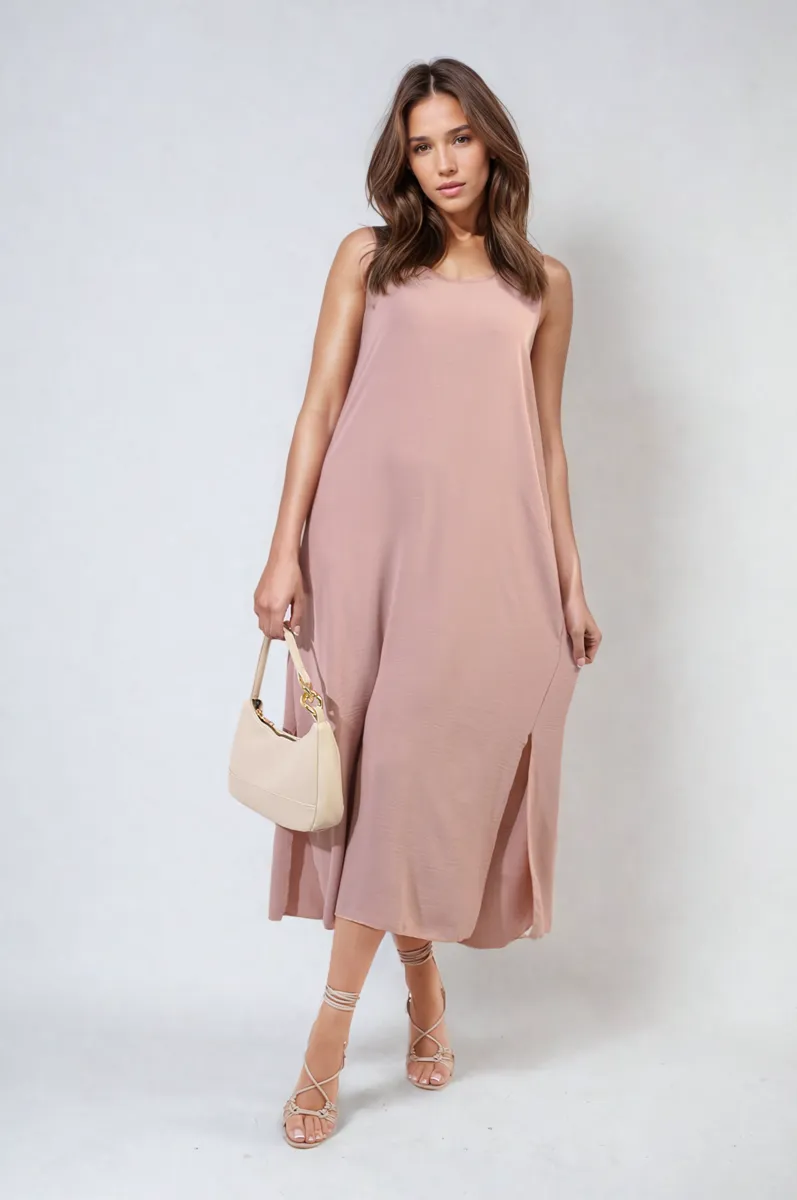 Spaghetti Strap Side Slit Maxi Dress