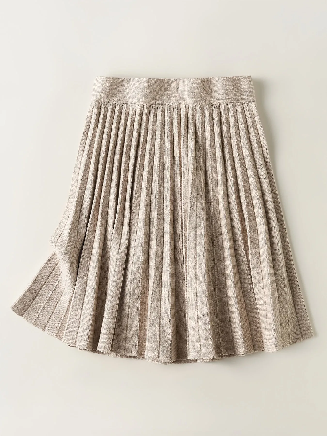 Women's Petite Solid Pleated Stylish Elastic High Waist Casual Every Day Skirts