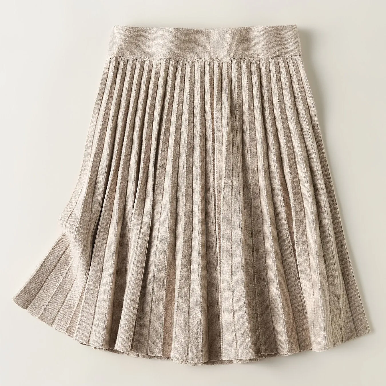 Women's Petite Solid Pleated Stylish Elastic High Waist Casual Every Day Skirts